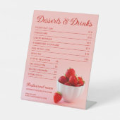 Red Strawberry Restaurant Dessert and Drinks Menü Sockelschild (Vorderseite)
