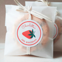 Red Strawberry Round Gevor Sticker