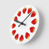 Red Strawberry Stunden 12 Erdbeeren Circle Runde Wanduhr (Winkel)