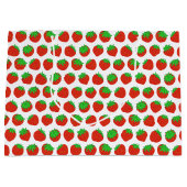Red Strawberry Summer Fruit Pattern Große Geschenktüte (Vorderseite)