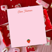 Red Strawberry Valentines Day Personalized Name Notizblock