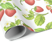 Red Strawberry Watercolor Geschenkpapier (Rolleneckpunkt)