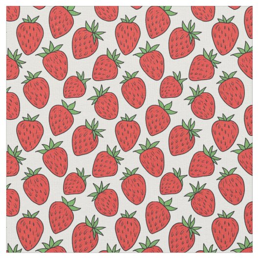Red Strawberry | Whimsical Fruit Theme Stoff (Nahaufnahme)