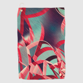 Red streaks over blue or gray, drizzled image golfhandtuch