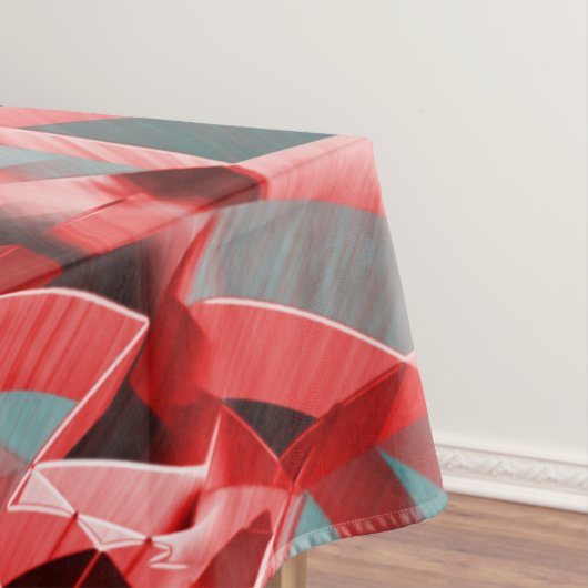 Red streaks over blue or gray, drizzled image tischdecke (Beispiel)