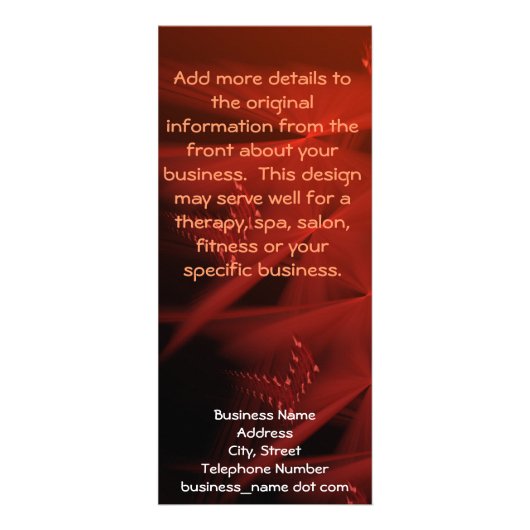 Red Stream Abstrakt Art Custom Werbekarte (Hinten)