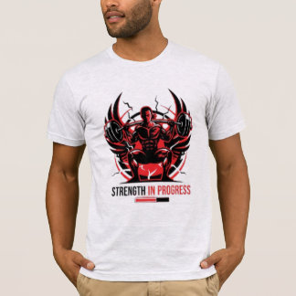 Red Strength In Progress - Heavy Squat Gym Motivat T-Shirt