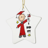 Red Strichmännchen Male Graduate Keramikornament (Links)