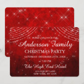 Red String Light Annual Christmas Party Einladung (Vorne/Hinten)