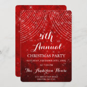 Red String Light Annual Christmas Party Einladung (Vorne/Hinten)