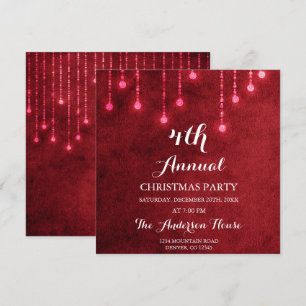 Red String Light Annual Christmas Party Einladung