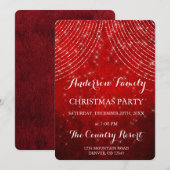 Red String Light Annual Christmas Party Einladung (Vorne/Hinten)