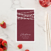 Red String Lights Elegante Weihnachtsfeier Serviette (Beispiel)