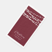 Red String Lights Elegante Weihnachtsfeier Serviette (Ecke)