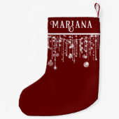 Red String Lights Kleiner Weihnachtsgebäck Strumpf Kleiner Weihnachtsstrumpf (Rückseite)