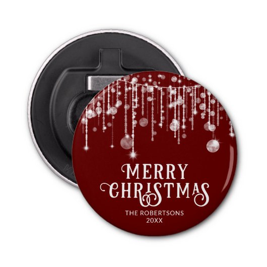 Red String Lights Weihnachts-Party Flaschenöffner (Vorderseite)