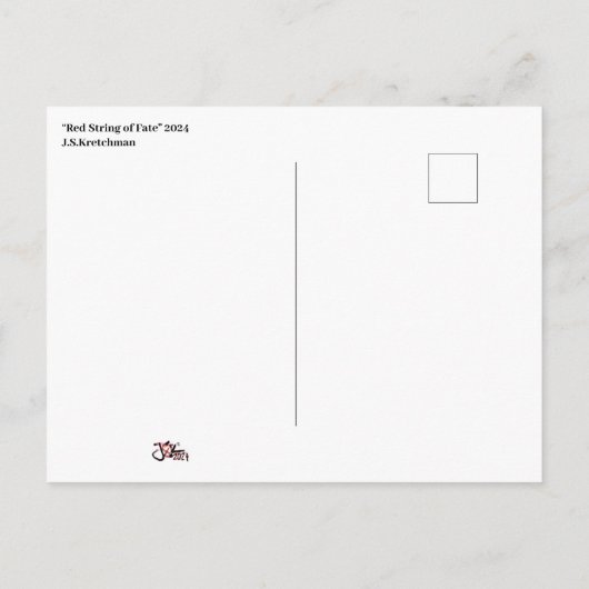 Red String of Fate 2024 Postkarte (Rückseite)
