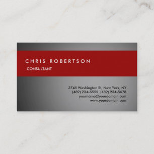 Red Strip Black Attraktive Charming Business Card Visitenkarte