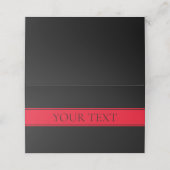 Red Strip & Black Background oder DIY-Platzkarte Platzkarte (Außenseite Aufgefaltet)