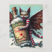 Red Strip Christmas Vampire Fairy Kitty Postkarte (Vorderseite)