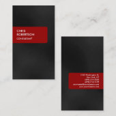 Red Strip Gray Attraktive Charming Business Card Visitenkarte (Vorne/Hinten)