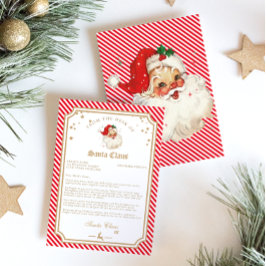 Red Strip Letter vom Santa Einladung