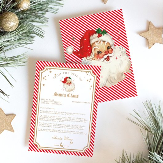 Red Strip Letter vom Santa Einladung