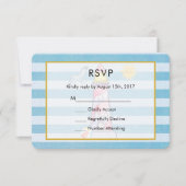 Red Strip Watercolor Lighthouse Wedding RSVP (Vorderseite)