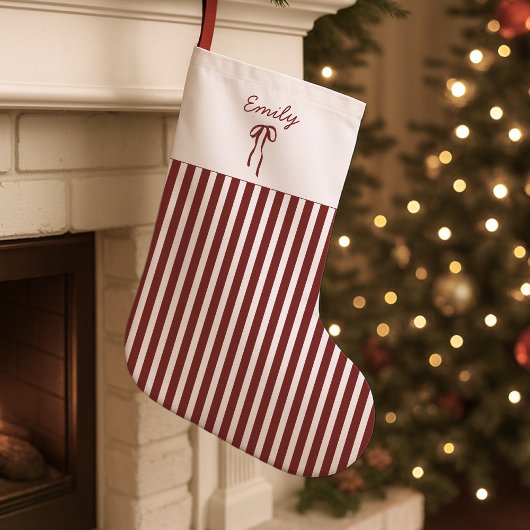 Red Strip Weihnachts-Strumpf mit Bow Kleiner Weihnachtsstrumpf