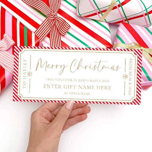 Red Strip Weihnachtsgeschenkkarte Einladung