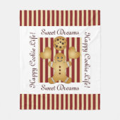 Red Strip Weihnachtskeks Lebkuchen Mann Kinder Fleecedecke (Vorderseite)