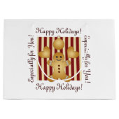 Red Strip Weihnachtskeks Niedlicher Lebkuchen Mann Große Geschenktüte (Vorderseite)