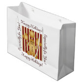 Red Strip Weihnachtskeks Niedlicher Lebkuchen Mann Große Geschenktüte (Vorderseite Schrägansicht)