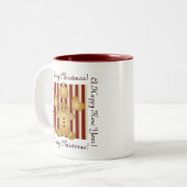 Red Strip Weihnachtskeks Niedlicher Lebkuchen Mann Zweifarbige Tasse (Vorderseite Links)