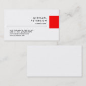 Red Strip White Background Business Card Visitenkarte (Vorne/Hinten)