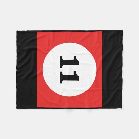 Red Stripe Billiards Pool Ball #11 Matching Group Fleecedecke (Vorderseite (Horizontal))