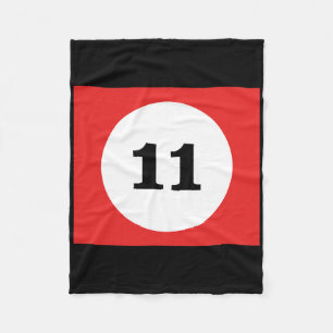 Red Stripe Billiards Pool Ball #11 Matching Group Fleecedecke