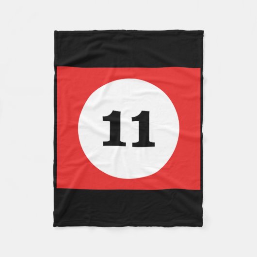 Red Stripe Billiards Pool Ball #11 Matching Group Fleecedecke (Vorderseite)