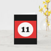 Red Stripe Billiards Pool Ball #11 Matching Group Karte (Gelbe Blume)