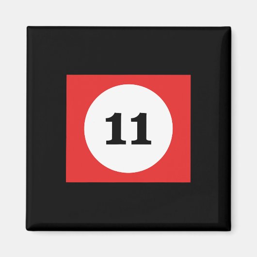 Red Stripe Billiards Pool Ball #11 Matching Group Magnet (Vorne)