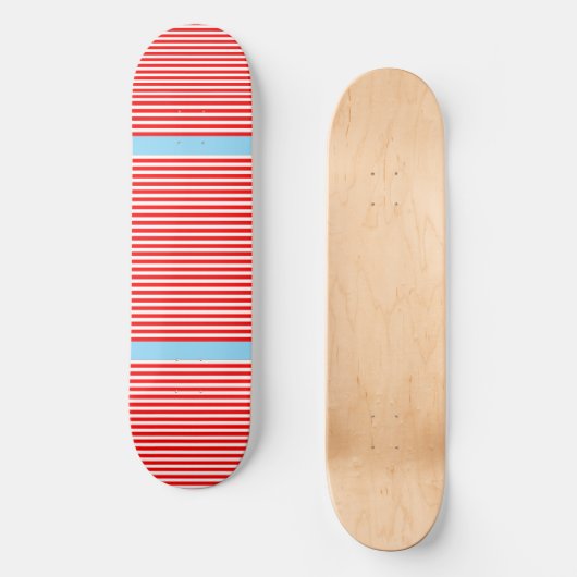 Red Stripe Blue Skateboard (Vorderseite)