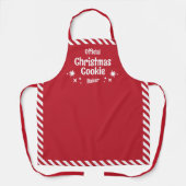Red Stripe Christmas Cookie Baker Medium Apron Schürze (Vorderseite)