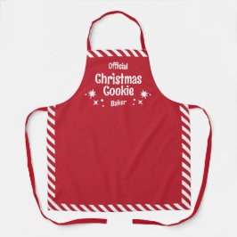 Red Stripe Christmas Cookie Baker Medium Apron Schürze