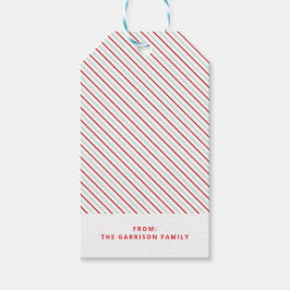 Red Stripe Frohe Weihnachten Feierliche Helle Geschenkanhänger