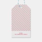 Red Stripe Frohe Weihnachten Feierliche Helle Geschenkanhänger (Rückseite)