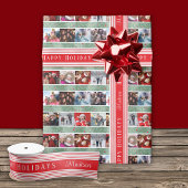 Red Stripe Happy Holidays Satinband