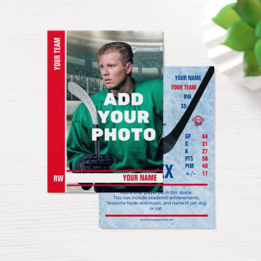 Red Stripe Hockey Trading Card - Custom Stats (Schreibtisch)