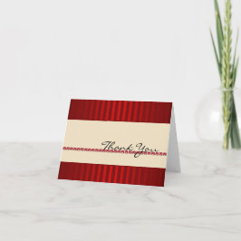 Red Stripe Ivory Band with Rubies Thank You card Dankeskarte