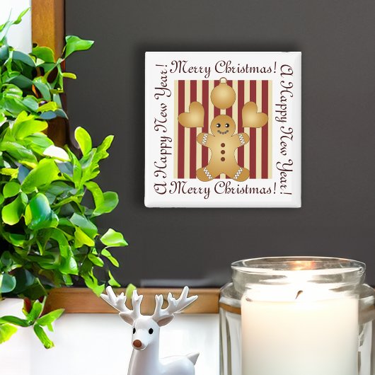 Red Stripe Niedlich Gingerbread Mann Cookie Weihna Magnet