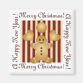 Red Stripe Niedlich Gingerbread Mann Cookie Weihna Magnet (Vorne)